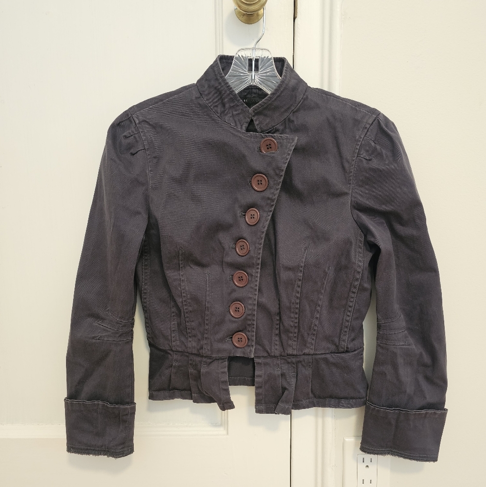 Marc Jacobs Dark Gray Peplum Jean Jacket